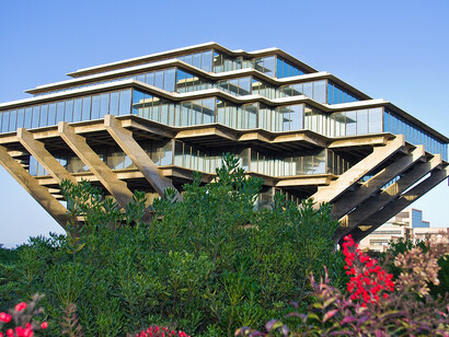 Designed by William Pereira, Geisel Library serves as the main library of the University of California, San Diego. It originally opened in 1970 as the Central Library, was renovated and rededicated in 1993 as the University Library Building, and was later renamed Geisel Library in 1995 in honor of Audrey and Theodor Seuss Geisel, with Theodor Seuss Geisel being better known as the children’s author Dr. Seuss