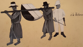 L'art de la peinture guinéenne montrant les hommes pendant la colonisation