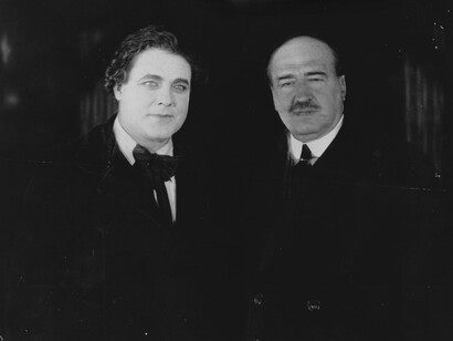 Blasco Ibáñez con el actor William Farnum en New Jersey, 1919
