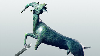 Statuetta di capro, Bibbona. Bronzo, fine del vi secolo a.C. Credito: Museo Archeologico Nazionale di Firenze, su concessione del Ministero per i Beni e le Attività Culturali – Polo Museale della Toscana,
Firenze
