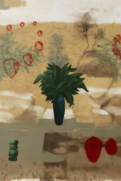 Mirko Baricchi, Humus #20, 2015, tecnica mista su cartoncino, cm 180x150, courtesy Bonioni Arte