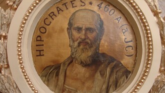 Supuesto retrato de Hipócrates en el Salón de Actos de la Real Academia de Medicina de España