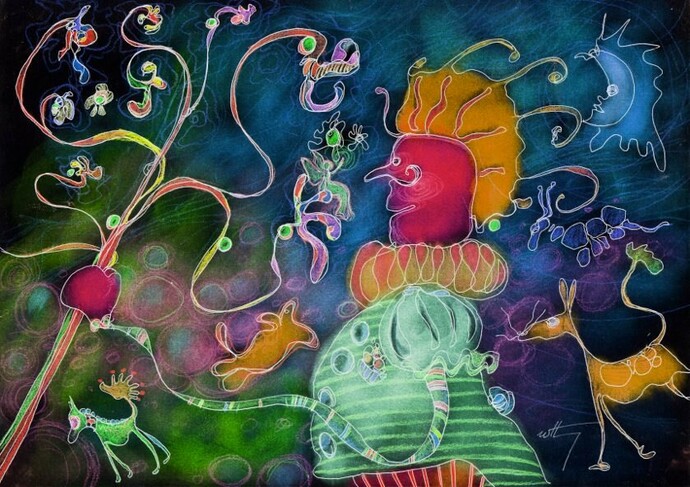 Rhapsody in Color-Paul  Morado, Temptation, 24 x 30 , Acrylic on Canvas