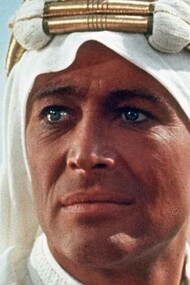 Peter O'Toole playing the role of TE Lawrence in the 1962 movie entitled "Lawrence of Arabia"
