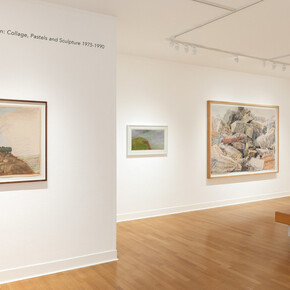 Dennis Leon, Collage, pastels, and sculpture 1975-1990, exhibition view. Courtesy of Paul Thiebaud Gallery