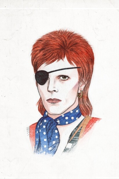 Helen Green. Ilustración de uno de los rostros del camaleónico David Bowie
