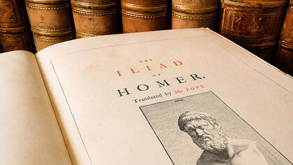 The Iliad by Homer in a library