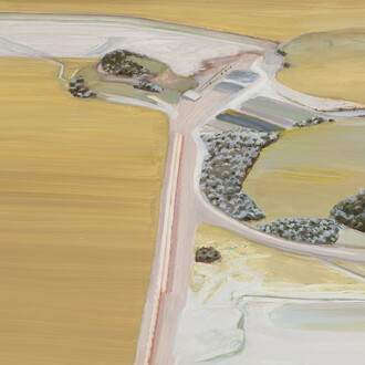 Carol Rhodes, Surface Mine, 2009 - 2011, olio su tavola, cm 50x56.5, Courtesy of the Estate of Carol Rhodes