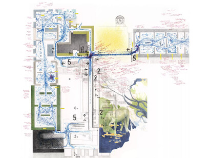 Larissa Fassler, Dress the monster with ornaments: Level 5 (detalle), 2025. Cortesía del Museo de Orsay