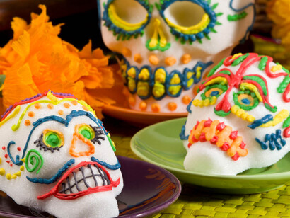 Calaveritas de azúcar, dulce típico mexicano para honrar a los difuntos