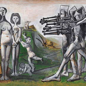 Pablo Picasso
Massacre a Corea
Valauri, 18 de enero de 1951. Óleo sobre lienzo. 110 x 210 cm. MP203. Musée national Picasso-Paris © Sucesión Pablo Picasso, VEGAP, Madrid 2019