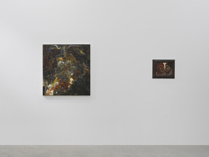 Celeste Dupuy-Spencer, Burning in the eyes of the maker, exhibition view. Courtesy of Jeffrey Deitch