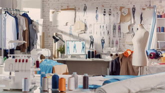 Estudio de un diseñador de moda