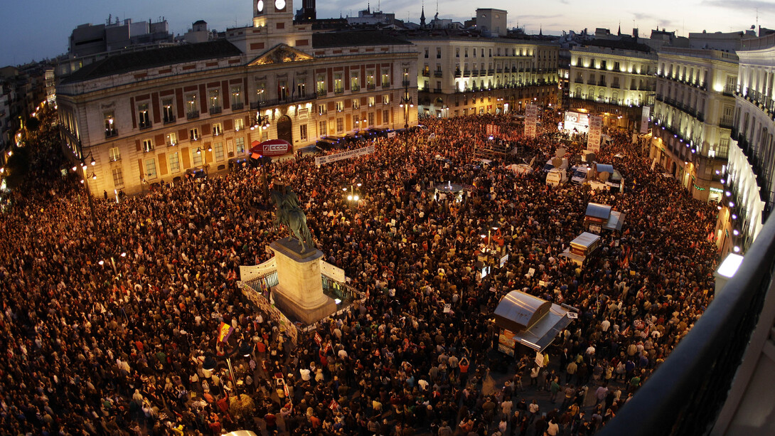 Movilización ciudadana en la Puerta del Sol de Madrid