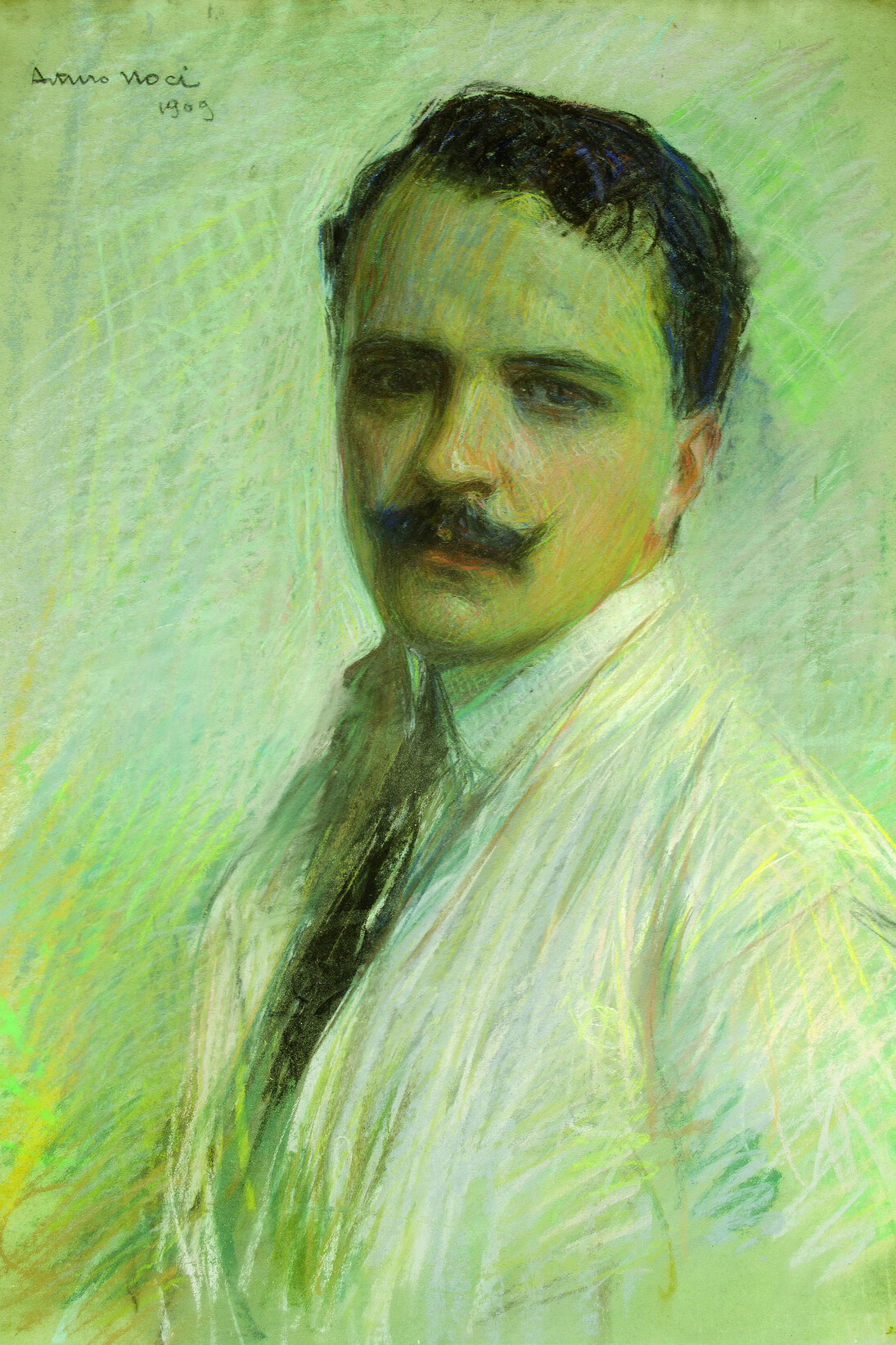 Arturo Noci, Autoritratto in giacca bianca, 1909
Pastello su carta, 54,5 x 37 cm, Collezione privata