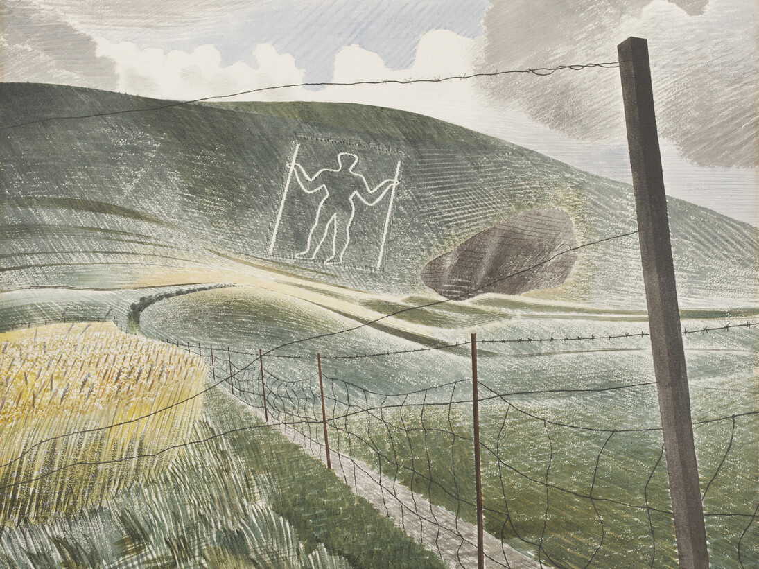 Eric Ravilious, The Wilmington Giant, 1939, Watercolour and pencil on paper, ©Victoria and Albert Museum