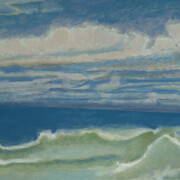 Jane Wilson, American, born 1924 , The Wave, 1988, Oil on linen, 77 x 100 inches, Parrish Art Museum, Water Mill, N.Y., Gift of Richard E. Salomon and Laura Landro
