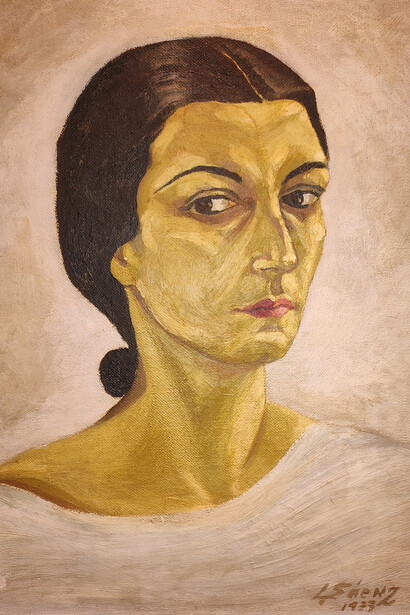 Luisa González Feo; Cabeza de mujer, óleo, 1933