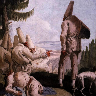 Giandomenico Tiepolo, La partenza di Pulcinella (1797), Venezia, Ca' Rezzonico

