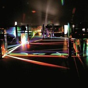 Alberto Biasi, Light prisms (Tuffo nell’arcobaleno), 1969, prismi in cristallo, acciaio, blocchi perspex,  agomatori di luce ed elettromotori, dimensioni variabili da 400 x 400cm a 600 x 600 cm
