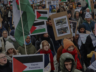 Rally against the ongoing genocide in Gaza at a pivotal demonstration on October 8, 2023