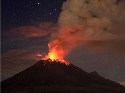 Espectacular erupción en el Popocatéptl