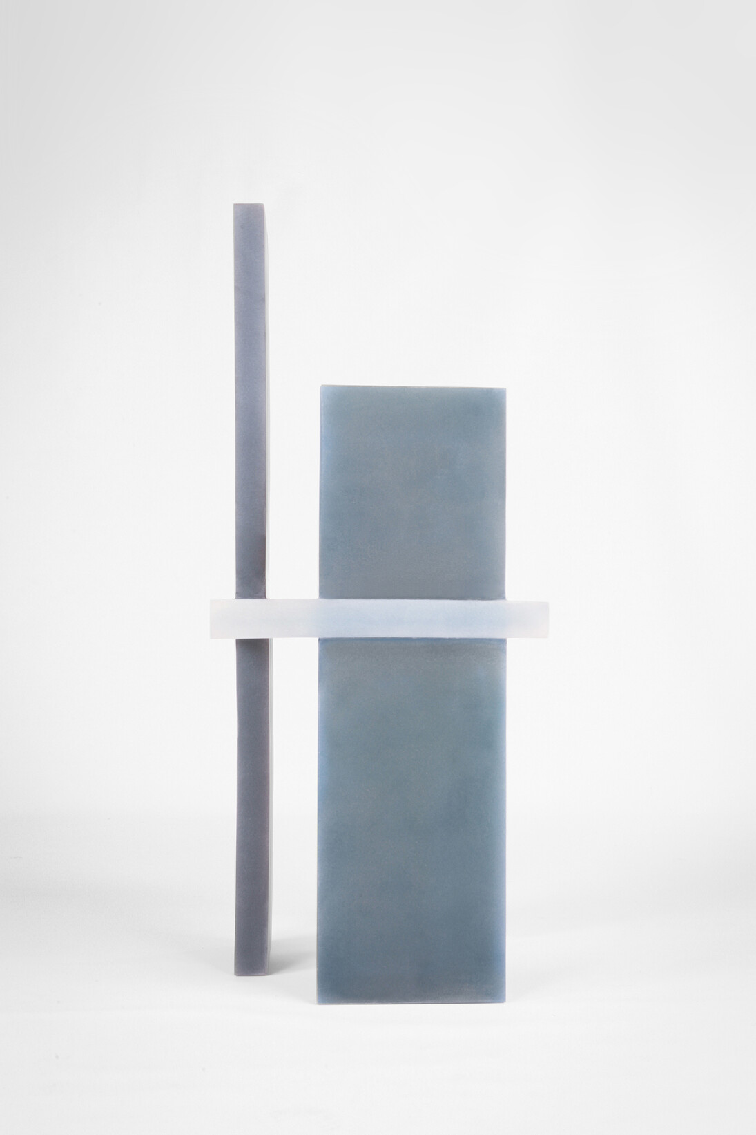 Wonmin Park, Haze Chair (White, Gray and Navy), 2013, lightly coloured resin, h106 l49.5 w43 cm / h41.7 l19.5 w16.9 in, limited edition of 8 + 4 ap © Alix de Rozières | Courtesy Carpenters Workshop Gallery