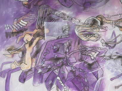 Roberto Matta, El hombre desciende del signo (1975, detalle)