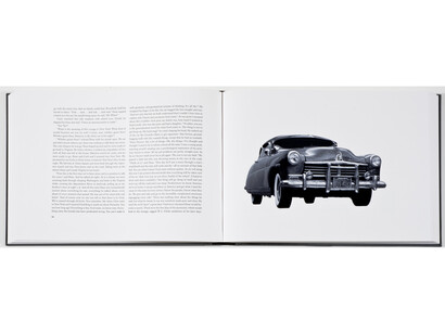 ON THE ROAD, 2009, An Artist Book of the Classic Novel by Jack Kerouac. Designed by Ed Ruscha, 228 Pages: 220g Hahnmühle paper, Fuji Crystal Archive paper, leather bound hardcover and slipcase. 14 1/8 x 18 1/4 x 2 3/4 inches, 35.9 x 46.6 x 7.1 cm. First Edition: 350 copies, 2009. © Ed Ruscha. Courtesy Gagosian Gallery. Photography by Robert McKeever