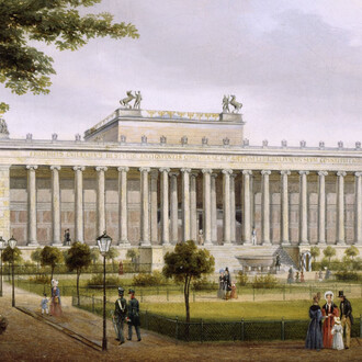 View of the Berlin Lustgarten and the Royal Museum (now the Old Museum); Carl Daniel Freydanck, The Old Museum in Berlin, 1836, SPSG. Courtesy of Altes Museum