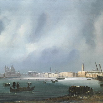 Ippolito Caffi, Venice under the snow, c1845-1850. Exhibited by Alessandra Di Castro