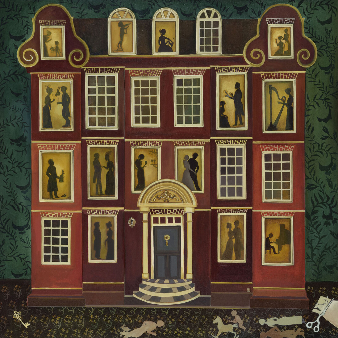 Melissa Launay, House of play, oil on canvas, 100 x 100 cm
