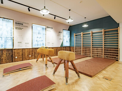 The story of Estonian sport, exhibition view. Courtesy of Estonian Sports and Olympic Museum