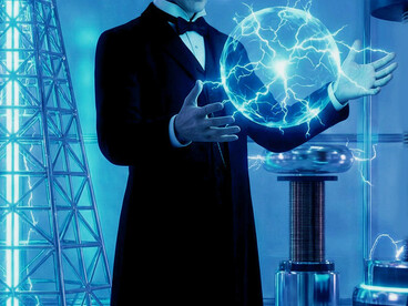 Nikola Tesla: Master of Lightning, depicted in an AI-generated image