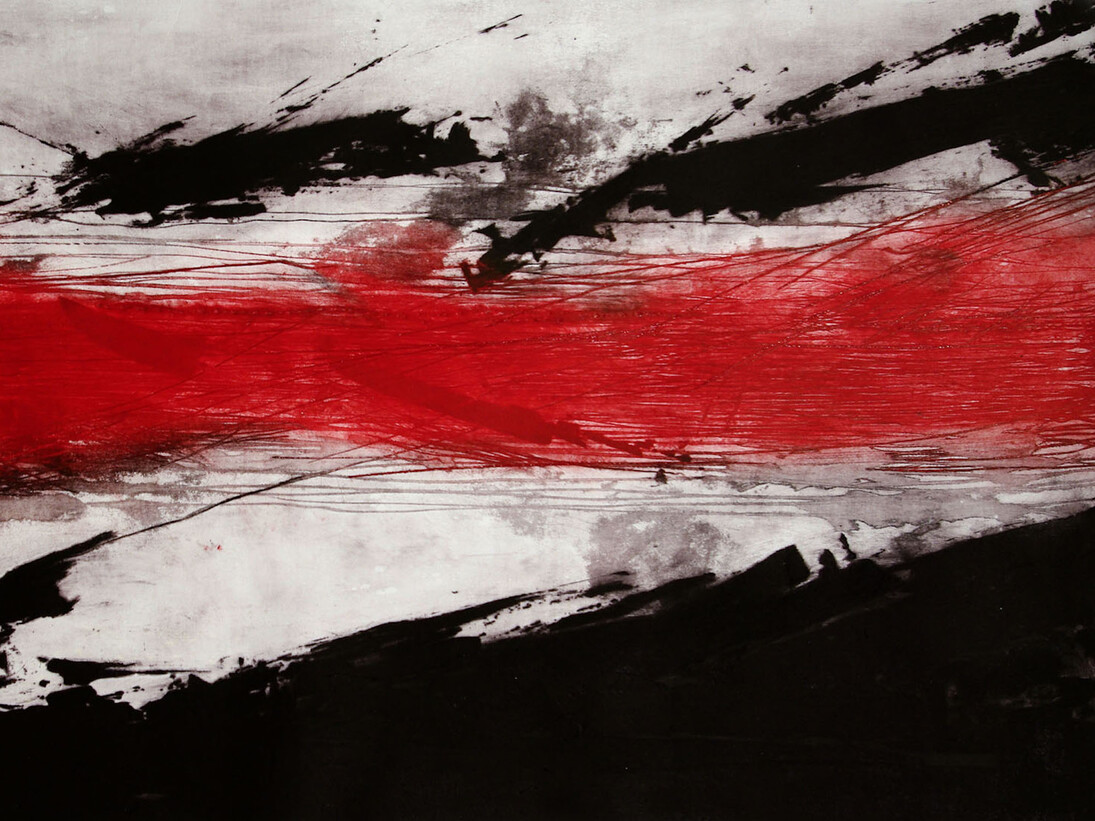 Salvatore Lovaglio, Da “forme di paesaggio”, 2009, acquatinta e carburundum, 123 x 203 cm