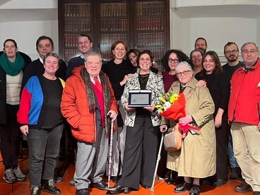 Alessia Donati dopo il conferimento del prestigioso e significativo Premio Pericu