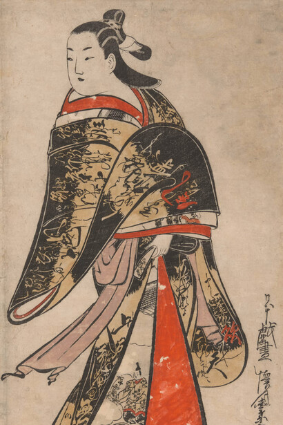 Kaigetsudo Anchi, Courtesan walking (detail), about 1714. Courtesy of Art Institute of Chicago