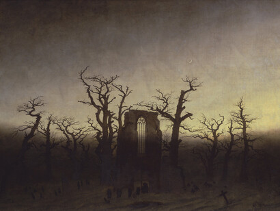 Caspar David Friedrich; Abadía en el robledal, 1809 (detalle)