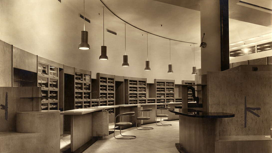 Joseph Emberton, The outfitting department at Simpson (Piccadilly) Ltd., 1936. Joseph Emberton Archive, University of Brighton Design Archives