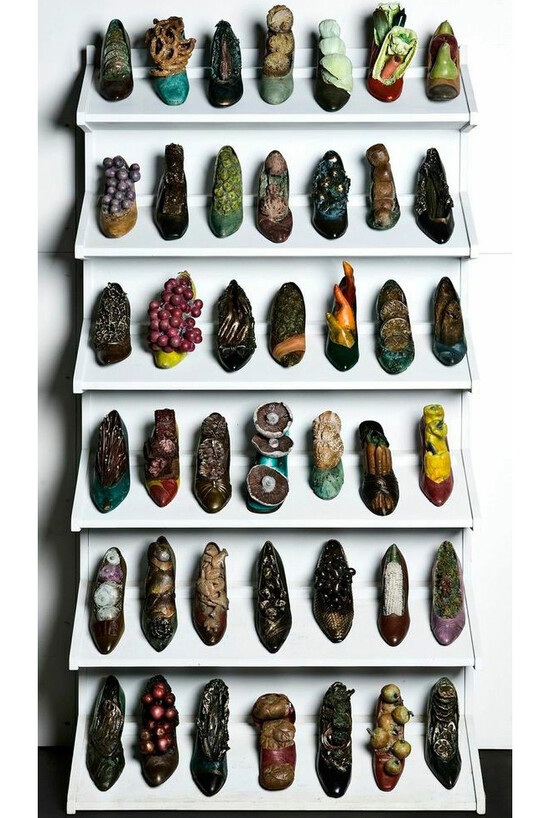 Steve Tobin, Shoe Rack Installation, Bronze, Unique, 6 x 3 x 1 inches