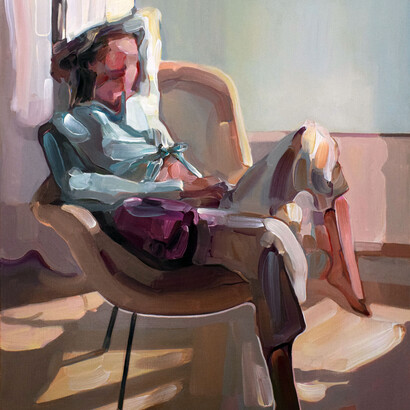 Evita Andújar. Stolen Selfie 17 o Ricordo Presente. Acrilico su tela, cm80x90, 2018