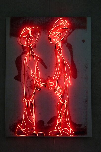 Pascale Marthine Tayou, Graffiti neon C, 2014
, Red neon
, Photo: Aurélie Tiffreau, Courtesy : Galleria Continua, San Gimignano / Beijing / Les Moulins