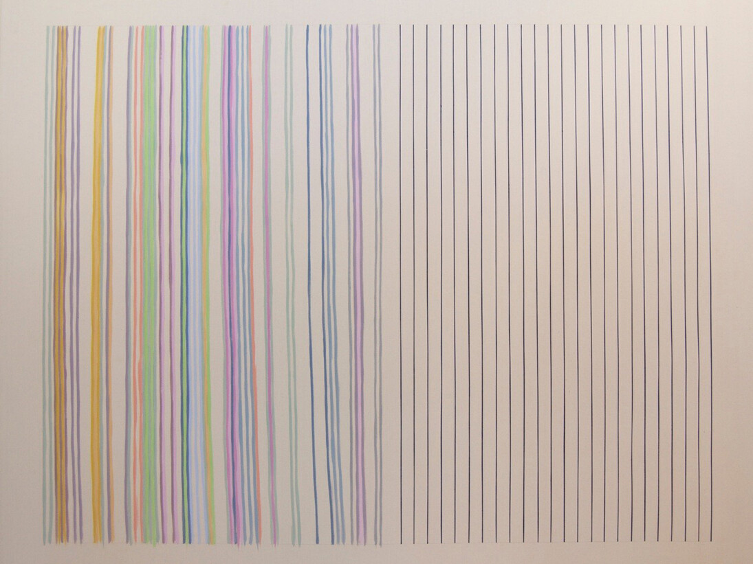 GENE DAVIS, Mirror, 1977 , Acrylic on canvas 
91 x 113 1/2 inches, 231.1 x 288.3 cm

