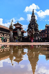 Reflection on Bhaktapur Durbar Square, Bhaktapur, Nepal