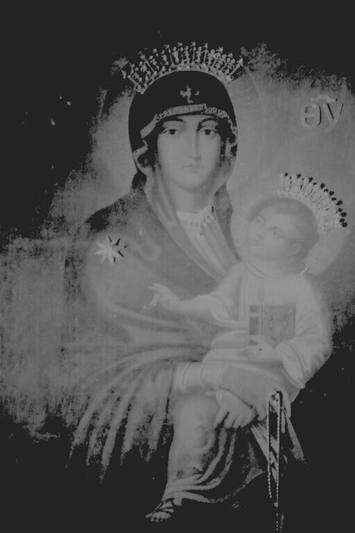 Icono de Nuestra Señora de la Salud, inspirado en la "Salus Populi Romani", venerado en el santuario homónimo de la ciudad de Tarento, Italia
