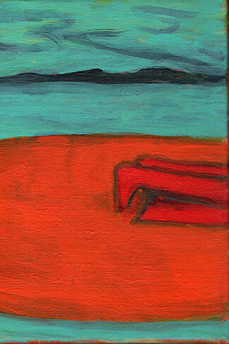 "Plage", 2015, acrylique sur toile, 24 x 19 cm, courtesy of galerie Anne Barrault