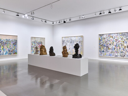 George Condo, vue de l'exposition. Avec l'aimable autorisation du Musée d'Art moderne de la Ville de Paris