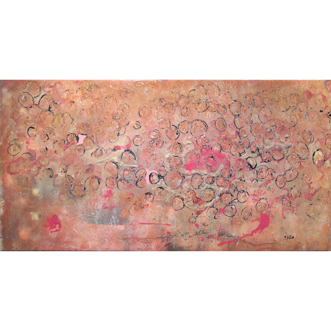 Jillian Platt - The Space in Between - Acrylic & Dog Hair on Canvas, 75" x 37"