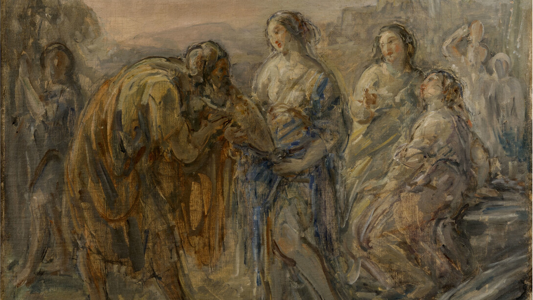 Giovanni Carnovali, detto Il Piccio, Rebecca e il servo d’Abramo, olio su tela, 70 x 85 cm