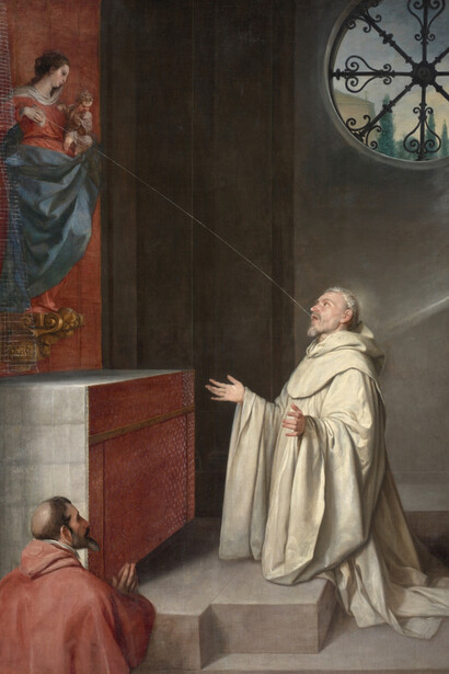 Alonso Cano, San Bernardo y la Virgen, 1645 - 1652; 1657 - 1660. Cortesía del Museo Nacional del Prado